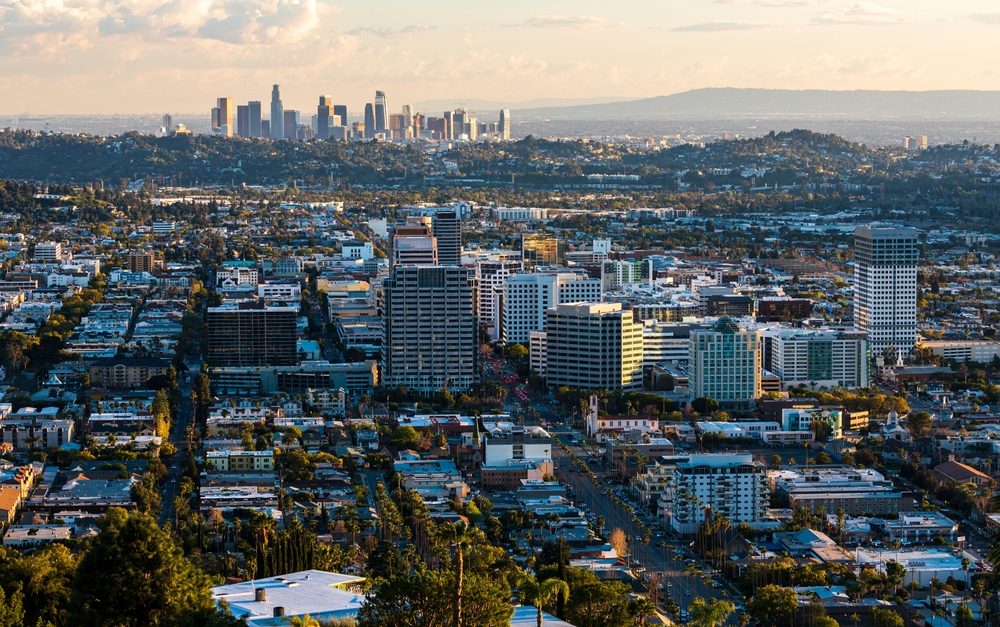 Downtown Glendale at sunset