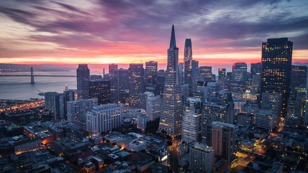 San Francisco skyline at sunrise