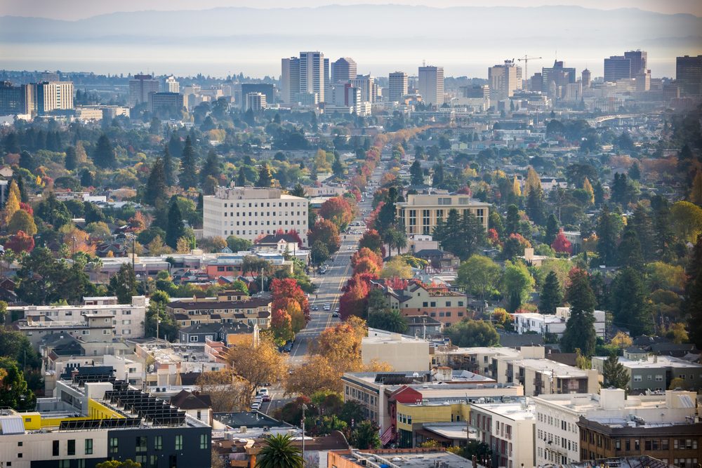 Aerial view of north Oakland