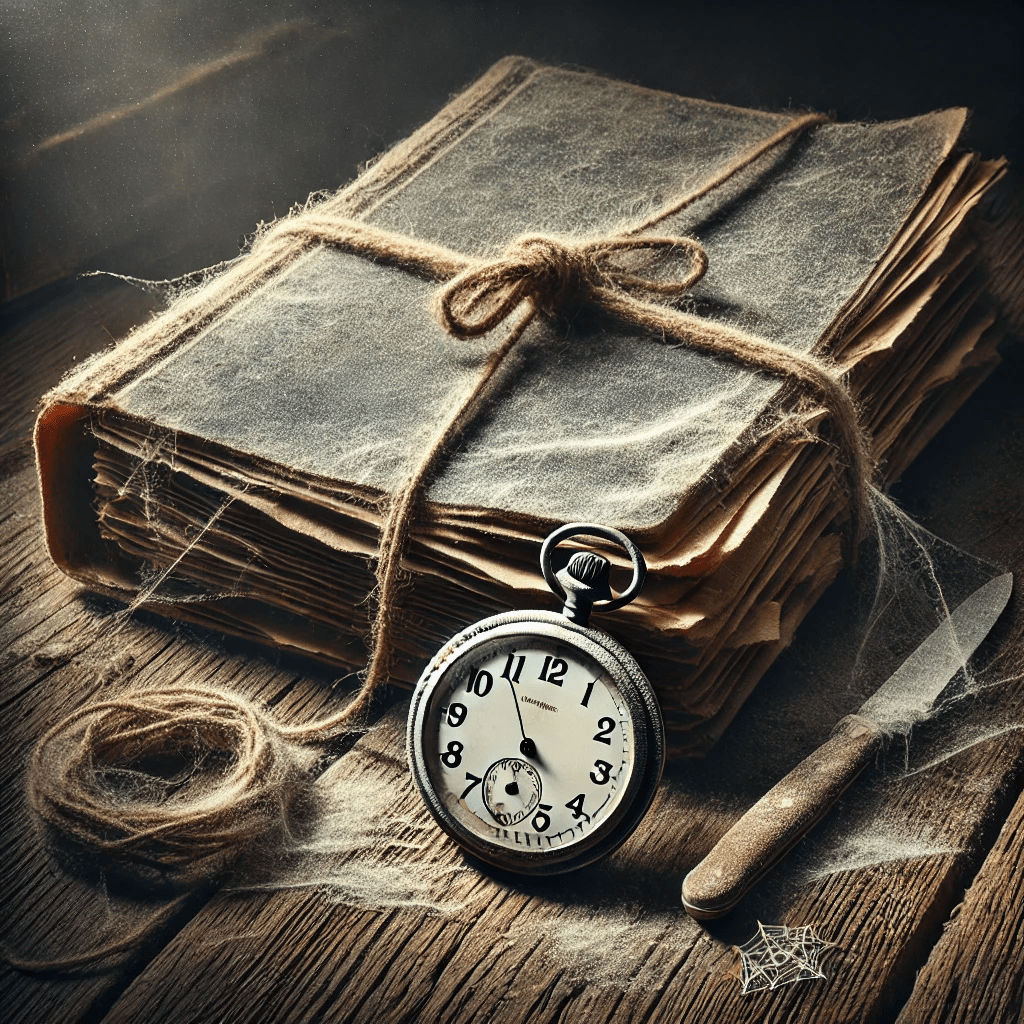 Dusty unopened file folder with stopped pocket watch symbolizing consequences and remedies when an executor fails to file probate paperwork.