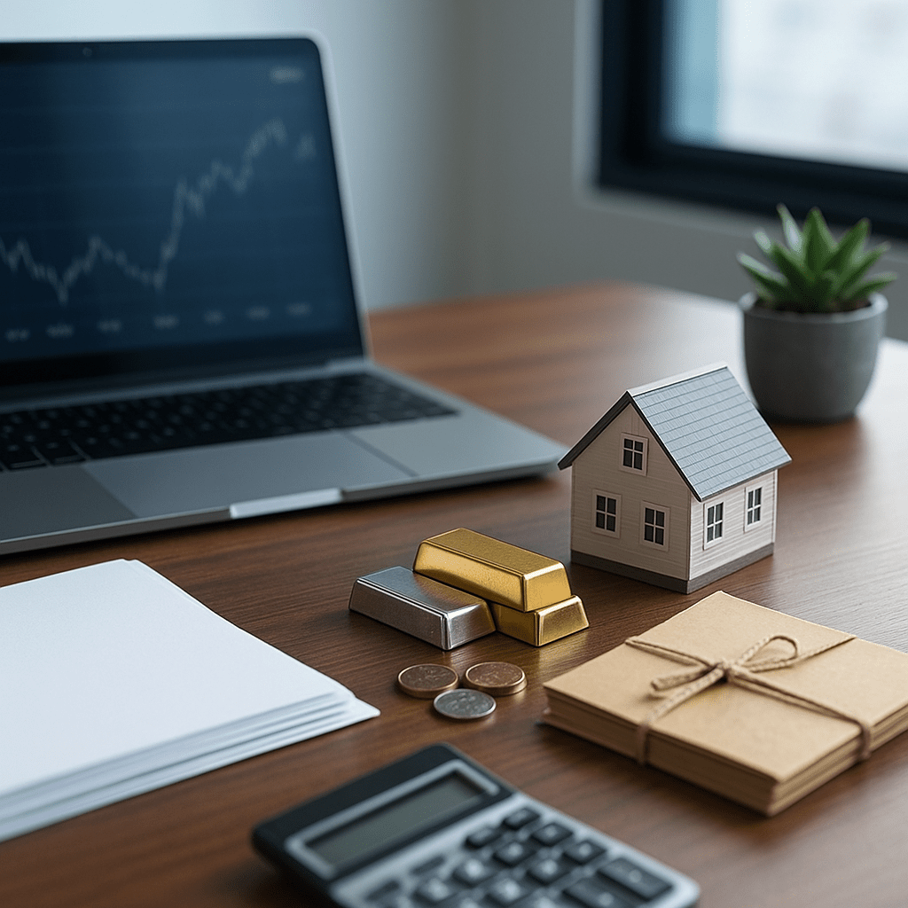 Probate funding investment heirs office laptop bullion model house