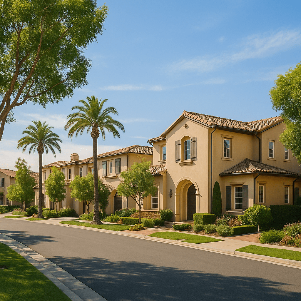 Irvine residential neighborhood reflecting estate loans and probate advances