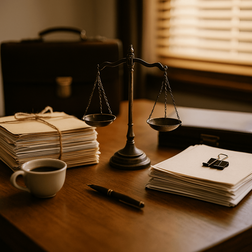 Contrasting stacks of estate documents symbolizing probate loan and advance differences