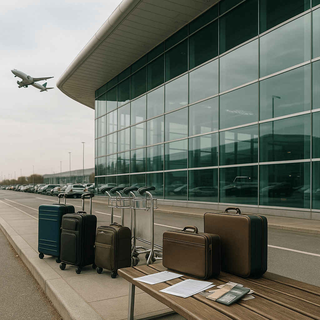 Airport scene symbolizing cross-border inheritance funding for international heirs